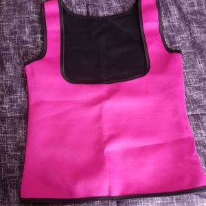 Body Shaper Slimming Compression Neoprene Sweat Vest hot pink and black/size XL.